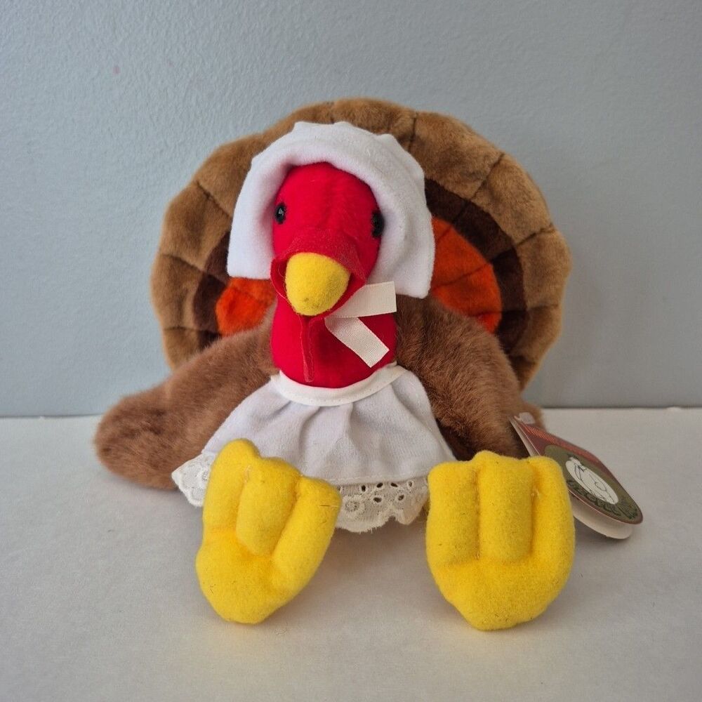 People Pals Vintage Stuffed Plush Thanksgiving Girl Toy Turkey 10 IN